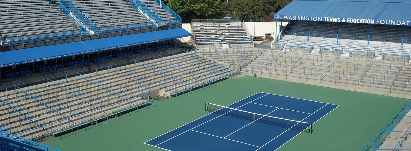 Empty tennis stadium